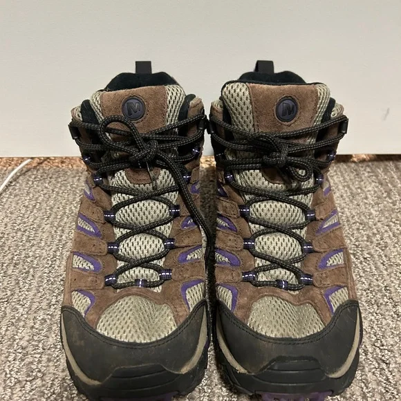 Merrell Moab 3 Mid Vent Women's Boots - Brown and Purple - Picture 3 of 5